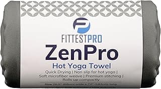 Fittest Pro Non-Slip Hot Yoga Towel with Super-Absorbent Soft Suede Microfiber in Many Colors, for Bikram Pilates and Yoga Mats. (72.00 x 26.50) Nimbus Grey image
