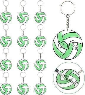 DLUGOPIS 12 Pcs Volleyball Keychain Bulk Volleyball Gifts Stuff For Team Teen Girls (12, Purple) image