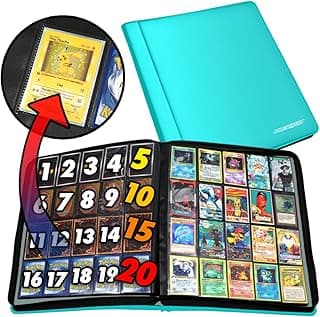 1280+ Cards 20 Pocket Card Binder Collector Card Album - Pages Compatible with Pokemon Cards, Sports Cards, Yugioh, MTG and Other TCG - Trading Card Sleeve with Side Loading Pockets (Teal) image