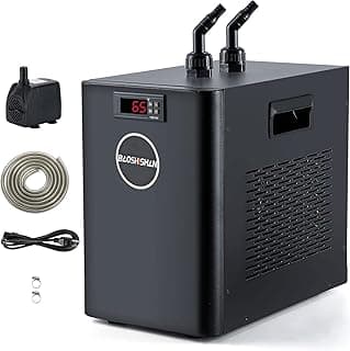 BAOSHISHAN Aquarium Chiller 42gal 1/10 HP Water Cooler Fish Tank Chiller Special Quiet Design Refrigeration Compressor for hydroponics Water weeds Jellyfish Coral Crystal Shrimp (42gal/160L) image