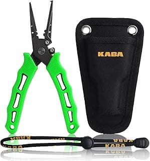 kaba Fishing Pliers Stainless Steel Hook Removers Crimper Saltwater Split Ring Tool Fishing Gear Line Cutters with Lanyard and Sheath image
