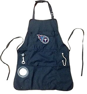 Team Sports America Outdoor NFL Black Grilling Apron | Tennessee Titans | Made of Durable Cotton | Beverage Opener and Multi-Tool | Sports and Tailgaiting Apparel