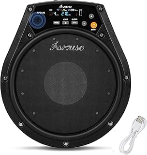 Asmuse 8" Practice Pad Electronic Portable Drum Pad, Silent drum Electric Drum Pad, 15h battery life, Built in Metronome for Beginners and Professional image