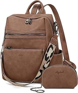 Leather Backpack Purse for Women Designer Ladies Shoulder Bag Fashion Faux Work Travel Handbags image