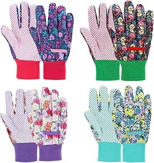 JUMPHIGH Garden Gloves for Women, Floral Gardening Gloves Ladies Soft Breathable Yard Work Glove Light Working Gloves image