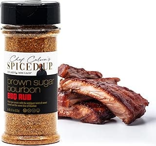 Brown Sugar Bourbon Seasoning - BBQ Rubs And spices For grilling - Gourmet Barbecue Seasoning With Bourbon And Brown Sugar - Perfect for Ribs, Chicken, Pork And Brisket- Spiced Up By Chef Calvin