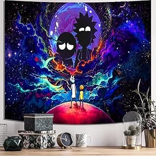 Trip-py Space Wall Tapestry Hippie Anime Poster for Bedroom Aesthetics Funny Galaxy Star Room Decor Flag Wall Hanging for Teen Girls Men Dorm Living Room (51''x60'') image