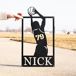 Personalized Athlete Basketball Team Wall Art, Metal Sports Team Decor, Basketball Name Sign, Sports Name Sign, Metal Art, Custom Metal, Custom Jersey image