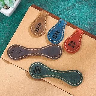 Personalized Leather Magnetic Bookmark Custom with Name Initial Vintage Handmade Page Divider Bookmark,Anniversary,Women,Kids,Reader,Book Lovers Gifts (8pcs) image