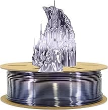 3D Printing Filament Silk PLA White to Black 2 Color Change, Tidy Winding Silk 2 Color Gradient Transfer Multi Colored Silk PLA, 1.75mm 1KG 2.2LBS Cardboard Spool PLA, Silk PLA White to Black image