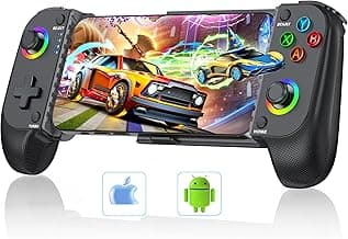 Wireless Phone Controller for iPhone/Android with Hall Joystick, RGB Controller for iPhone Support Xbox Game Pass, PlayStation, Steam Link, Call of Duty, Minecraft, Roblox, Cloud Android Controller image