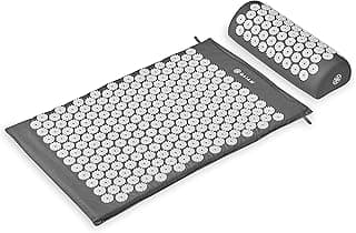 Gaiam Acupressure Mat and Pillow Set, Acupuncture Style Massage Mat & Pillow, Relief for Sciatic Nerve, Muscle Tension, Fibromyalgia, Neck, Shoulder & Back Pain, Migraine & Headaches and Insomnia Grey image