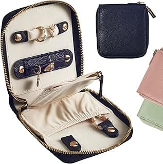 Travel Jewelry Organizer Case - for Tangle-Free Necklaces, Earrings, Rings, Bracelets Storage, Travel Essentials, Fashion Portable Jewelry Travel bags for Women - Small Black image