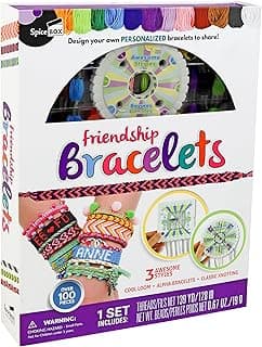 SpiceBox Friendship Bracelet Making Kit for Girls, Kids DIY Make Your Own String Jewelry, Arts and Crafts Activity Set for Children, 13 Designs image