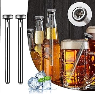 Beer Chiller Sticks for Bottles 2 Pack Stainless Steel Beverage Cooler Cooling Chillers Christmas Thanksgiving Fathers' Day Valentine's Day Men Birthday image