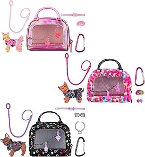 3 Collectible Micro Puppy Carriers with 3 Micro Puppies and 15 Micro Working Surprises Inside!