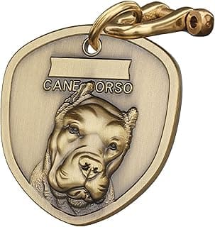 Vintage Pure Copper Pet ID Tags,Personalized Dog Tags,Three-Dimensional Relief Pet Pattern,Lettering on The Front and Back,Custom Pet Tags (A03-Cane Corso)