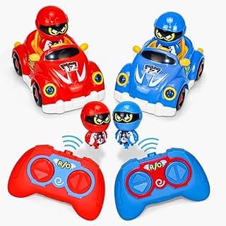 Cartoon Remote Control Cars - RC Ejecting Bumper Car and Race Car - Radio Control Toys for Kids, Both Can Race Together, Christmas Birthday Gifts for Toddler Boys Girls Age 3 4 5 6+ Year Old image