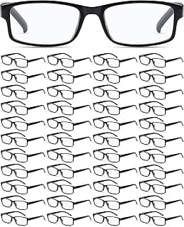 Yexiya 50 Pack Reading Glasses Bulk Frame Eyeglasses with Spring Hinge Traditional Adjustable Glasses for Men Women
