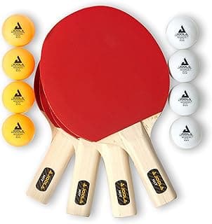Ping Pong Paddle Set with Ping Pong Balls & Carrying Case - Set of 4 or Set of 2 Table Tennis Paddles - Advanced Ping Pong Rackets & Portable Table Tennis Accessories for 2-4 Players image