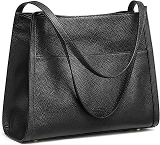 Genuine Leather Tote Bags for Women, Soft Leather Shoulder Purses and Handbags image