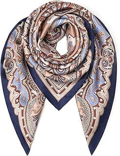 100% Mulberry Silk Scarf 43" Large Square Scarf Large Shawl - Women's Silk Oversized Headband - With Gift Packed image