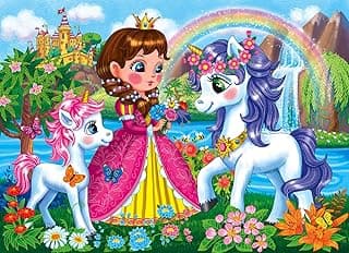 Puzzles for Kids Ages 4-8 Year Old - Princess & Unicorns,100 Piece Jigsaw Puzzle for Toddler Children Learning Educational Puzzles Toys image