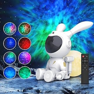 Intelligent Starlight Galaxy Projector, Rotating Nebula Stars, 24-Hour Timer Mode Projector Decorated with Starry Sky Projection Light in Bedroom, Cute Rabbit Style Night Light image