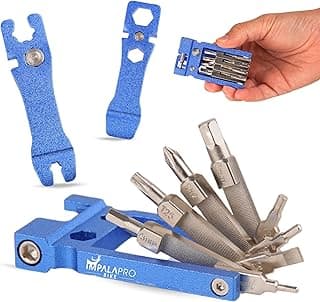Bike Tool Kit Portable 20 in 1 Compact and Lightweight (117.5g) Chrome-Vanadium (CRV) - Bike Multitool with Chain Breaker - MTB Multitool - Bike Repair Tools (Blue) image