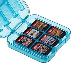 Amazon Basics Game Storage Case for 24 Nintendo Switch Games - 3.4 x 3.4 x 1 Inches, Blue