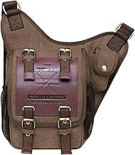 Mens Vintage Canvas Shoulder Messenger Bag Chest Leather Patchwork Messenger Bag image