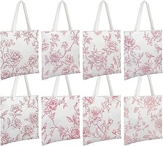 Floral Canvas Tote Bag for Women Chinoiserie Tote Bag Aesthetic Reusable Grocery Bags for Travel Shopping