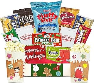 Deluxe Movie Night Gift Baskets - Movie Night Supplies For A Memorable Movie Night With Popcorn Movie Boxes, Movie Night Snacks, Cotton Candy, And Movie Popcorn - Ideal Gift For Christmas Day, Family, Raffles, Care Package (For 2 - Holly Berry Deluxe Movie Night) image