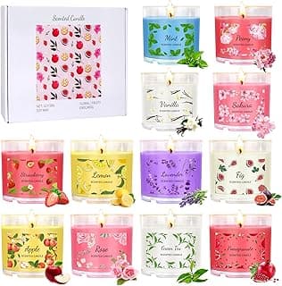 Scented Candles for Home, 12 Pack Candle Set, Candles for Women Small Soy Candles Bulk, Holiday Christmas Gifts - Mini Candles Gift Set for Bridesmaid Anniversary Birthday Valentines Day image