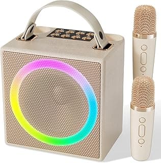 Karaoke Machine, 2024 Upgraded Karaoke Portable Systems with Two Microphones Storage, Bluetooth Karaoke Speaker Singing Machine for Adults Kids, Gifts for Girls Boys Party