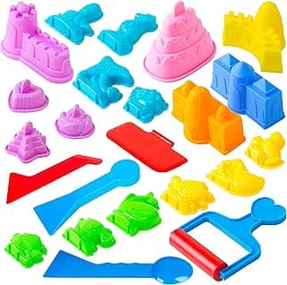 USA Toyz Sand Molds Beach Toys for Kids Set- 23pk Sandbox Toy for Toddlers, Compatible with Foam or Molding Clay Kits, Beach Sand Castle Building, Water Tables, Indoor Outdoor Sensory Toys for Kids image