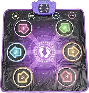 Dance Mat, Electronic Dance Pad with Wireless Bluetooth & LED Lights Adjustable Volume Built in Music for 3 4 5 6 7 8 9 10+ Year Old Girls