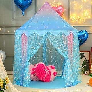 Princess Play Tent, Play Tent for Girls 3-5, Castle Playhouse for Toddlers, Pop Up Kids Tent Indoor, Easy Assembly & Fold Up Kids Play Tent for Toddlers 1-3, Gift Tent for Kids Inside image