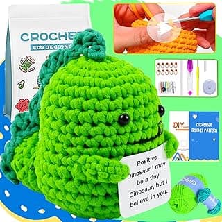 Crochet Kit for Beginners, Knitting Kit with Video Tutorials Easy Crochet Pattern Books Positive Crochet Card and Crochet Hooks Accessories Ergonomic Crochet Gifts for Crocheters Learn to Crochet image