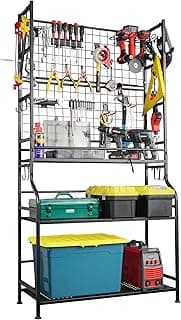 Mythinglogic Alloy Steel Tool Storage Organizer,Heavy Duty Tool Holder for Power Tool, Drill, Screwdriver, Wrench, Storage Shelf for Toolbox, Tool Chest Organizer for Garage, Workshop, Shed, Mechanics image