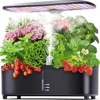 Misting 15 Pods Hydroponic Growing System Herb Garden Kit Indoor,2.5L Large Tank Plant Germination Kit with Adjustable Height Grow Light to “20", Quiet Pump, Auto Timer, Gardening Christmas Gifts