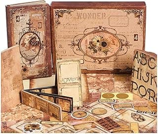 Diuhofart Scrapbooking Kit(153pcs), Packaging Vintage Scrapbook Kit for Adults, Junk Journaling Starter, Scrap Booking Supplies, DIY Craft Collage Materials image