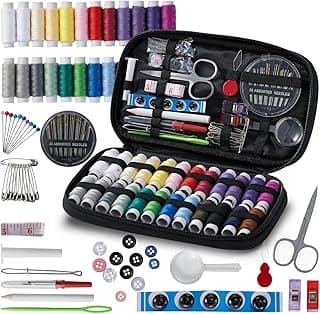 Sewing Kit with 229 Pieces, Scissors, Needles and Accessories for Travel Home Beginners, Supplies Accessories with Scissors, Needles, Measure etc (S) image