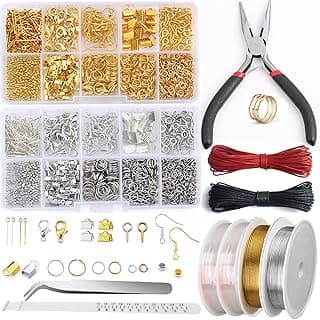 Jewelry Making Supplies Kit, 1430 PCS Jewelry Repair Tool with Accessories, Jewelry Pliers Jewelry Findings and Beading Wires for Jewelry Repair Making and Beading image