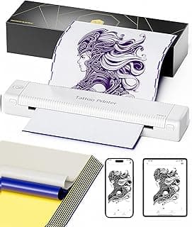 Itari TP81 Tattoo Stencil Printer Bluetooth - 2024 New Tattoo Machine with 10pcs Tattoo Transfer Paper for Temporary Tattoos Henna Stencils, Thermal Tattoo Printer Tattoo Supplies for Tattoo Artists image