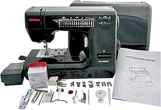 Janome HD-5000 Black Edition Heavy-Duty Sewing Machine with Aluminum Body, 18 Stitches, Free Arm, and Built-In Needle Threader image