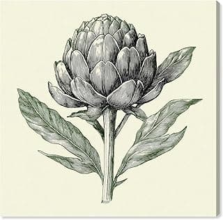 Gourmet Sketchbook Canvas Vintage Botanic Art, Gallery Wrapped, 16" x 16" image