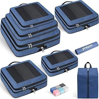 8 Set/6 Set/4 Set Compression Packing Cubes for Travel, Lightweight Vacation Travel Essentials, Travel Accessories for Suitcase Organizer Bags Set, Durable Luggage Organizer