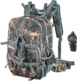 FUNANASUN 40L Large Capacity Hunting Backpack For Hunting Gear 10+ Pockets/3 Compartments Hunting Backpacks For Men For Rifle, Bow With Waterproof Rain Cover, Compass & Thermometer image
