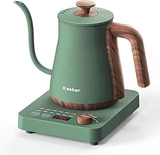 Electric Kettle, 1000W Quick Heating Gooseneck Kettles, 0.8L/27.05oz, 0.8mm Ultra-Fine Spout, Precise Water Flow Control, 304 Stainless Steel Inner, Auto Shut-Off, Boil Dry Protection, Matte Green image